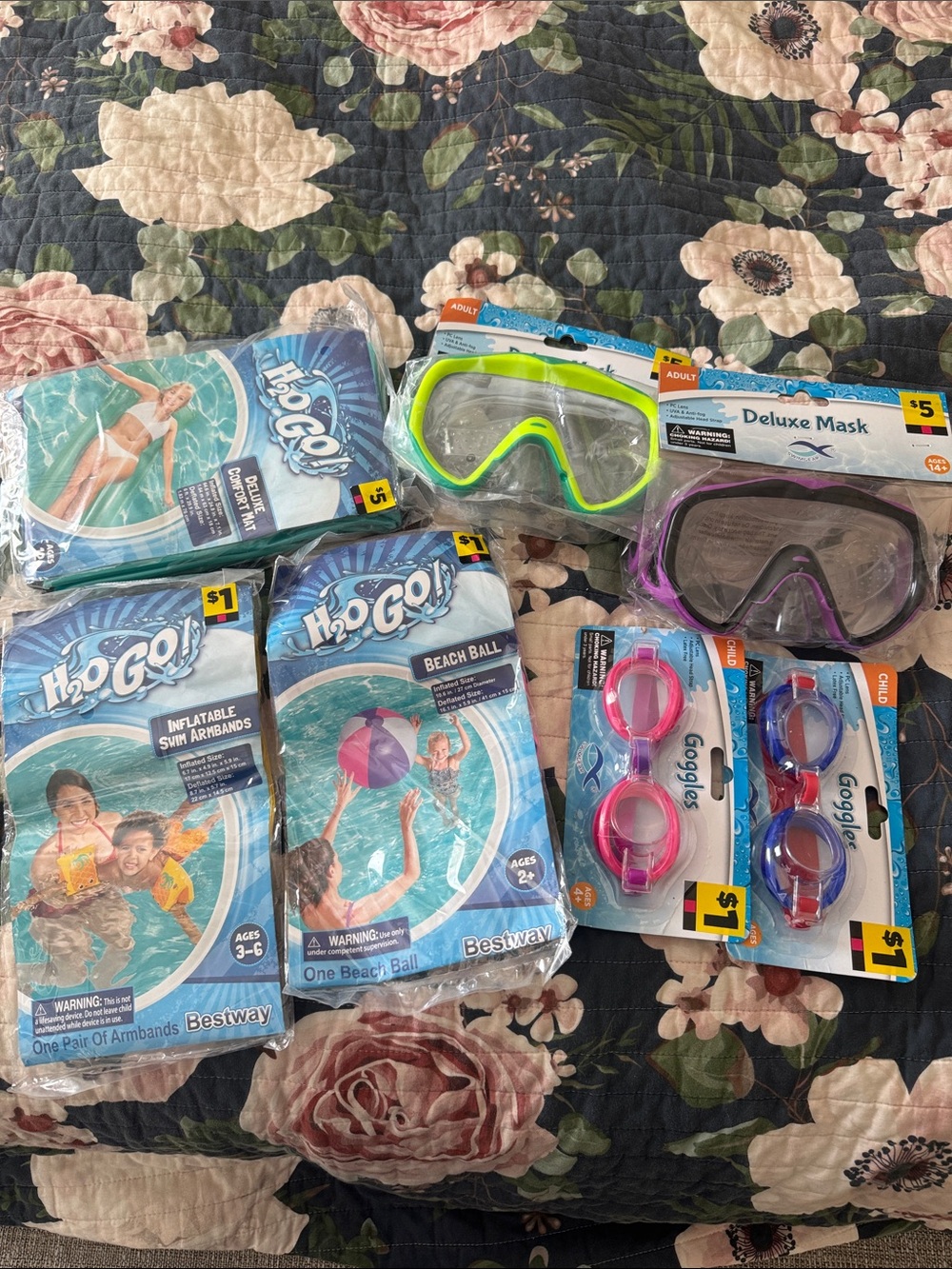 Swim accessories. Sealed, not used.